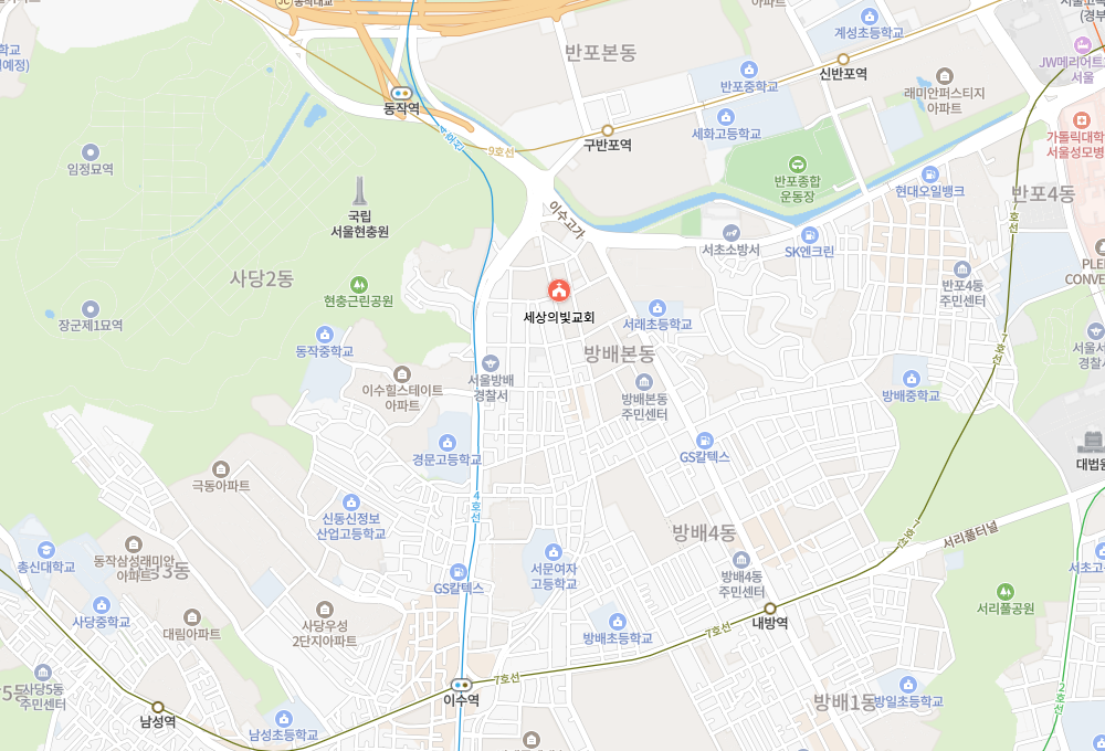 세상의빛교회 지도